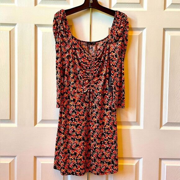 FLORAL PULL OVER DRESS by TRIXXI SIZE XL NWT - Picture 1 of 5